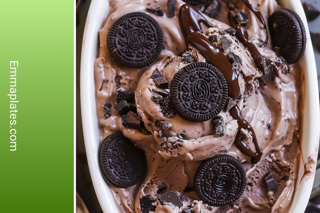 Easy Oreo Chocolate Ice Cream: Creamy, dreamy chocolate swirls.