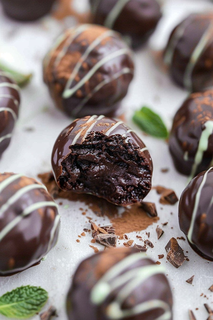 No Bake Mint Brownie Bites