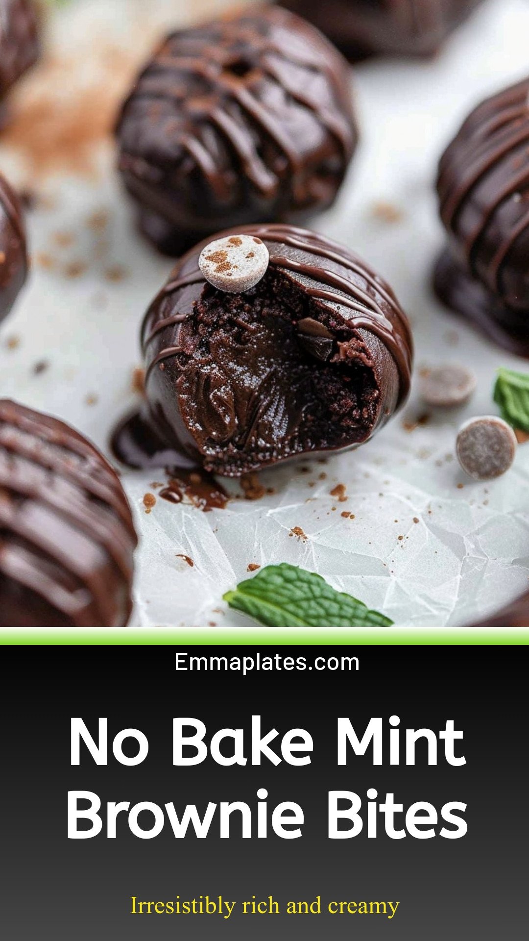 No Bake Mint Brownie Bites