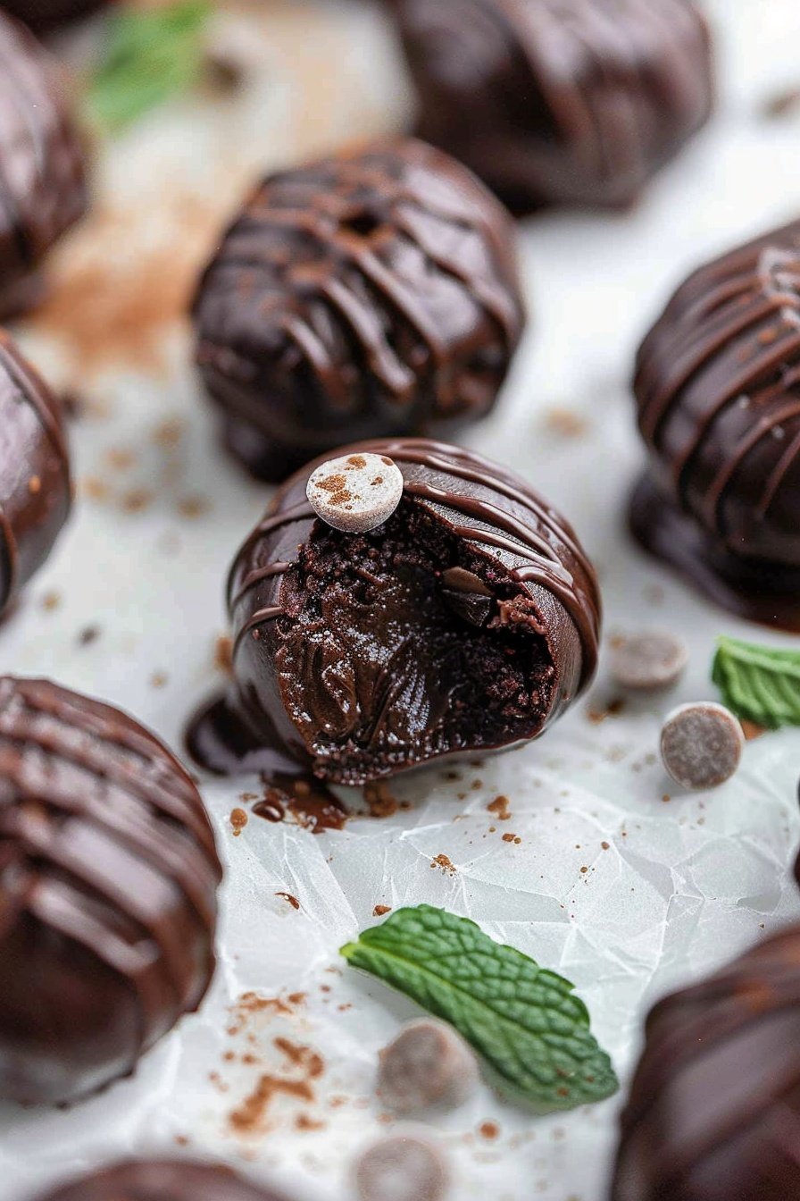 No Bake Mint Brownie Bites