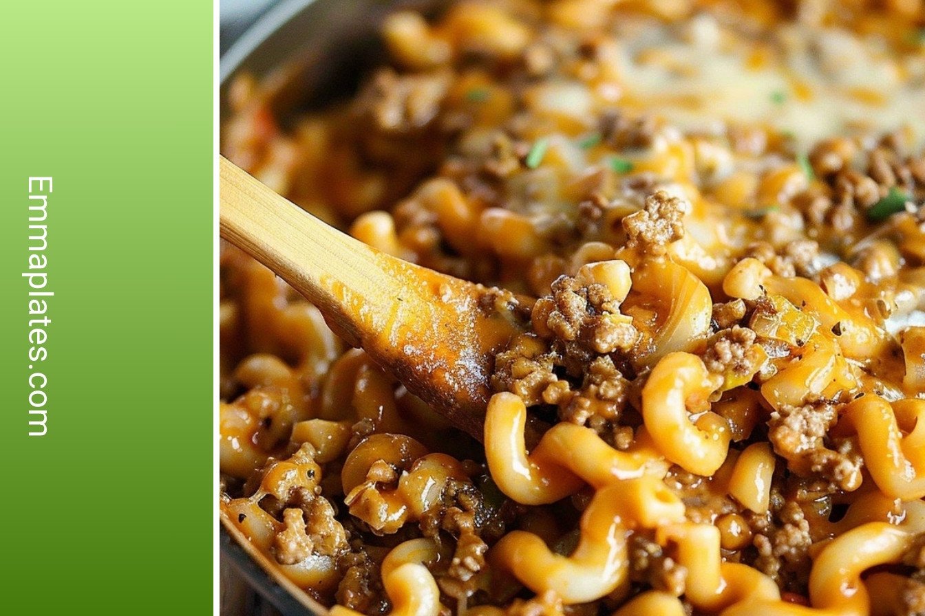 One-Pan Cheeseburger Pasta: Crispy golden perfection