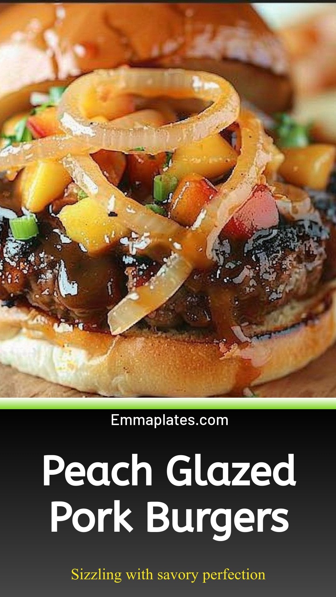 Peach Glazed Pork Burgers