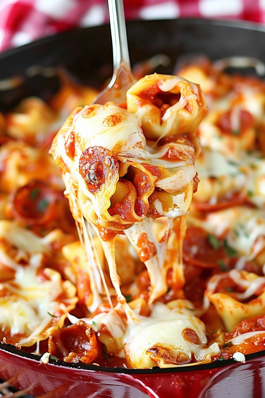 Skillet Tortellini Cheese Bake