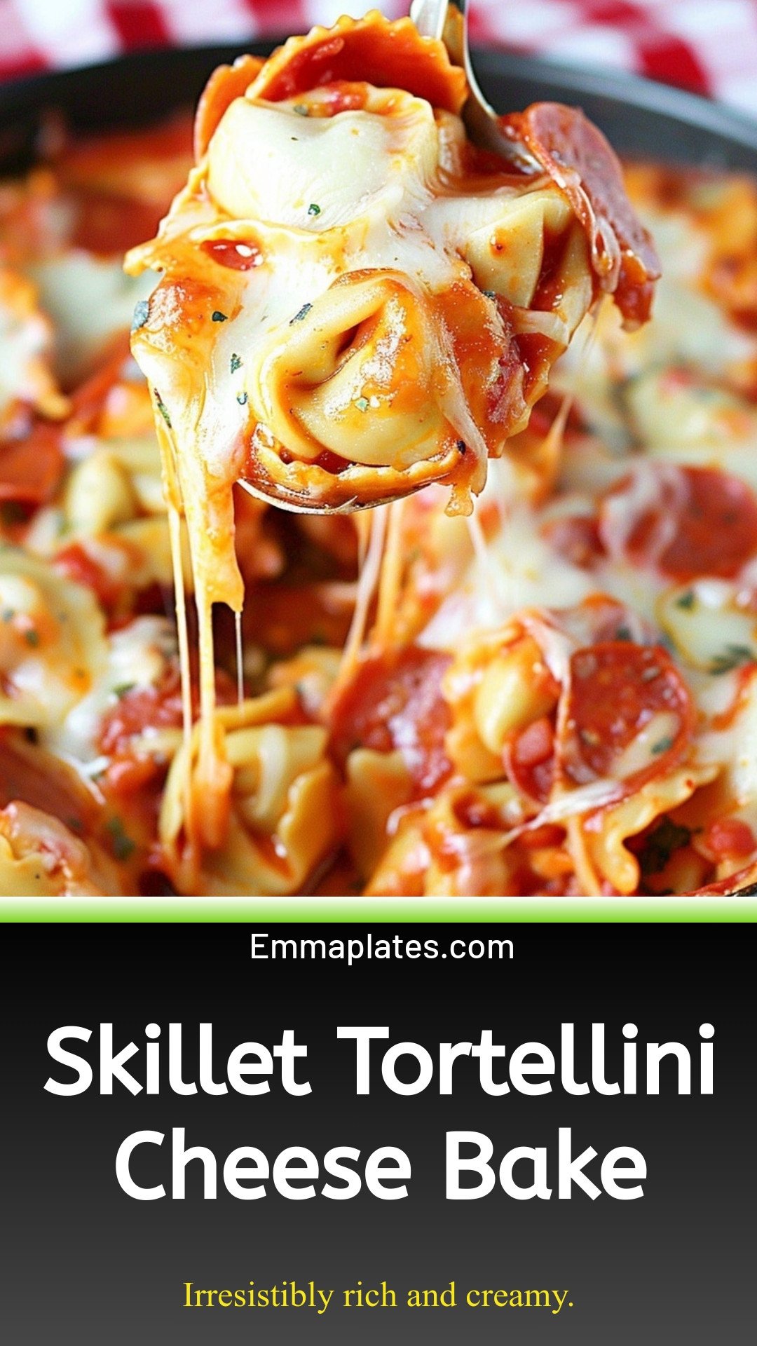 Skillet Tortellini Cheese Bake