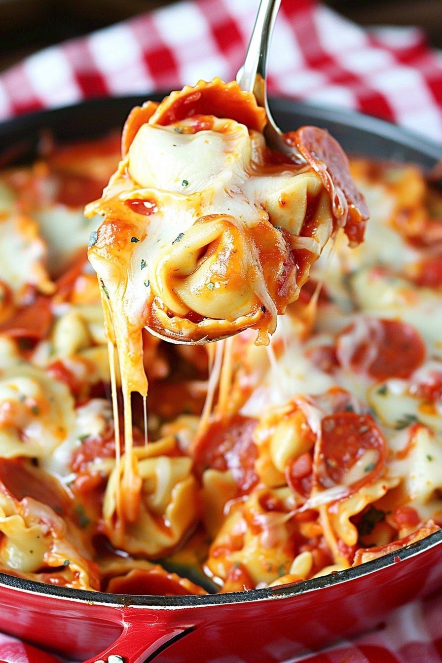 Skillet Tortellini Cheese Bake