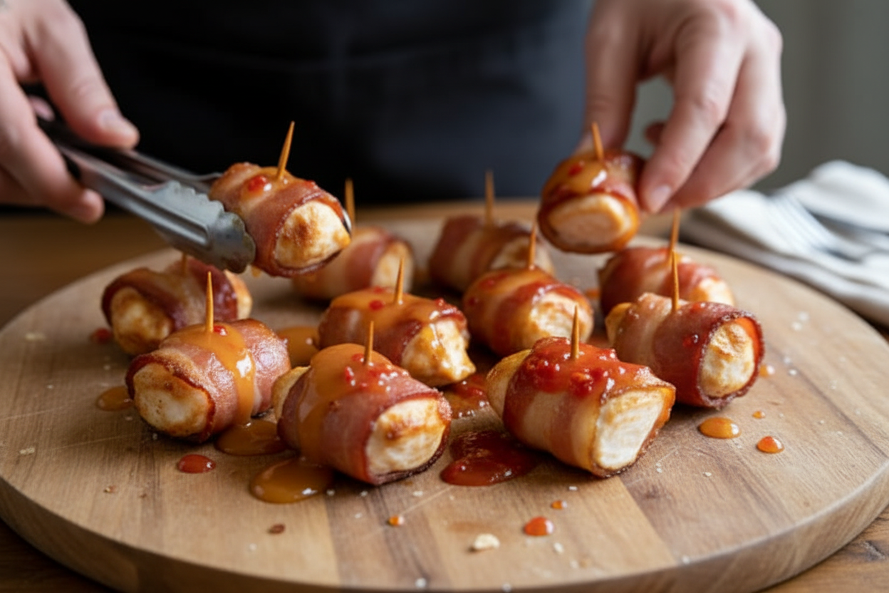 Air Fryer Bacon Wrapped Chicken Bites
