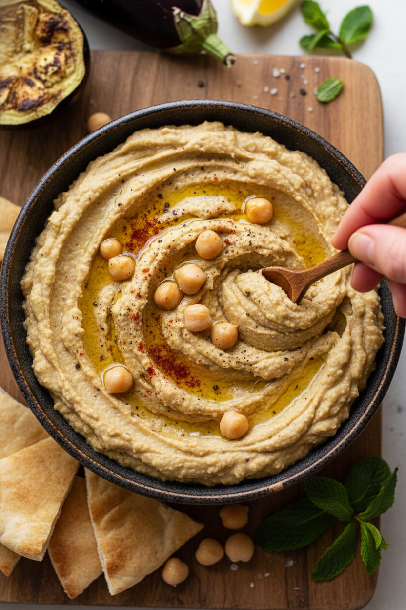 Baba Ganoush Hummus (Eggplant Meets Chickpeas!)