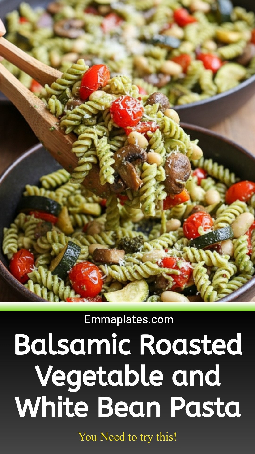 Balsamic Roasted Veggie and White Bean Pasta
