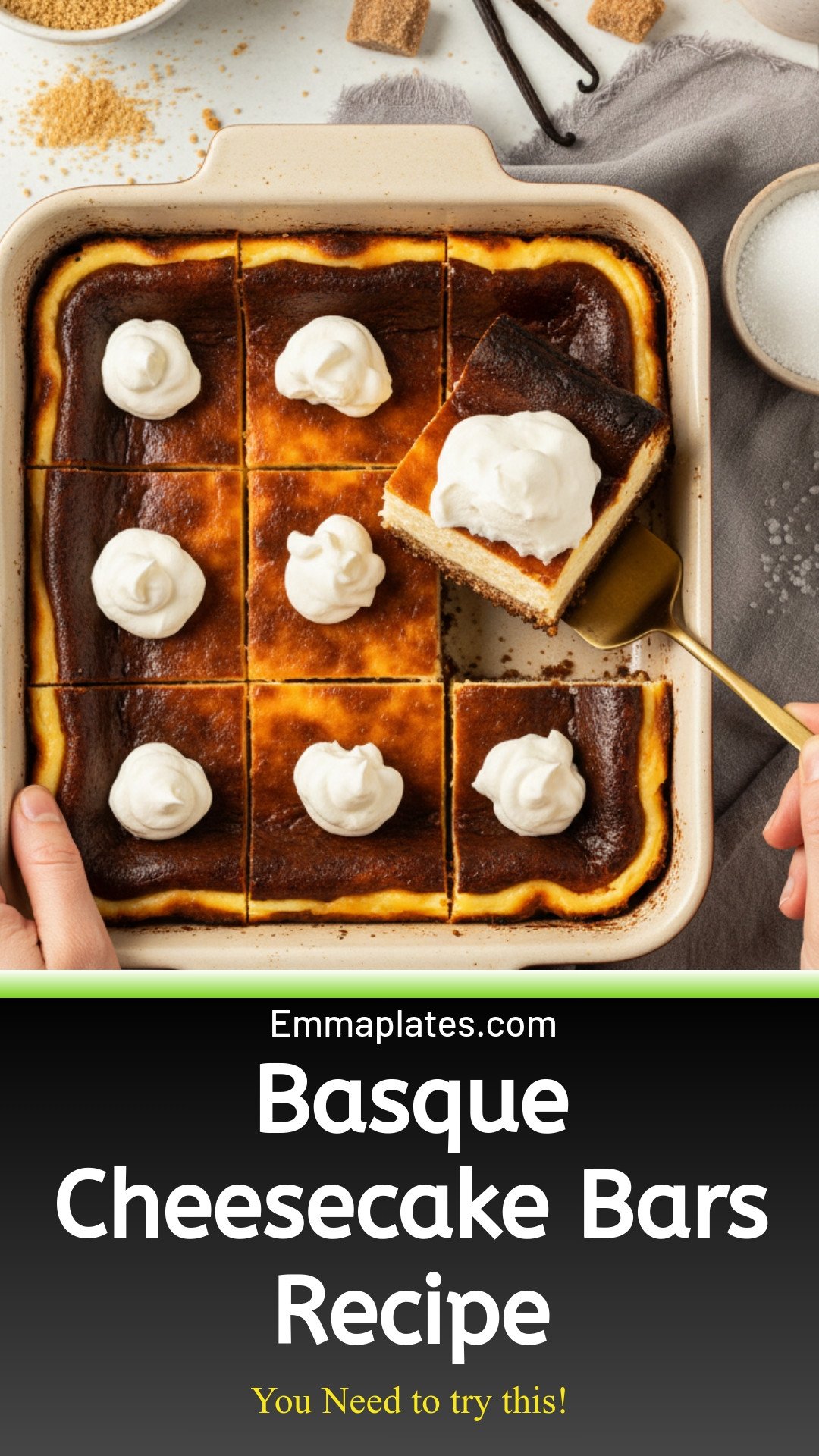 Basque Cheesecake Bars