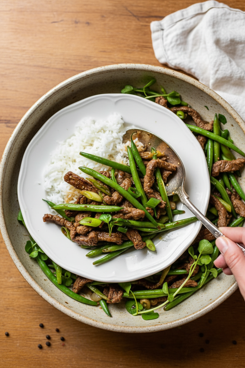 Beef Negimaki Stir Fry