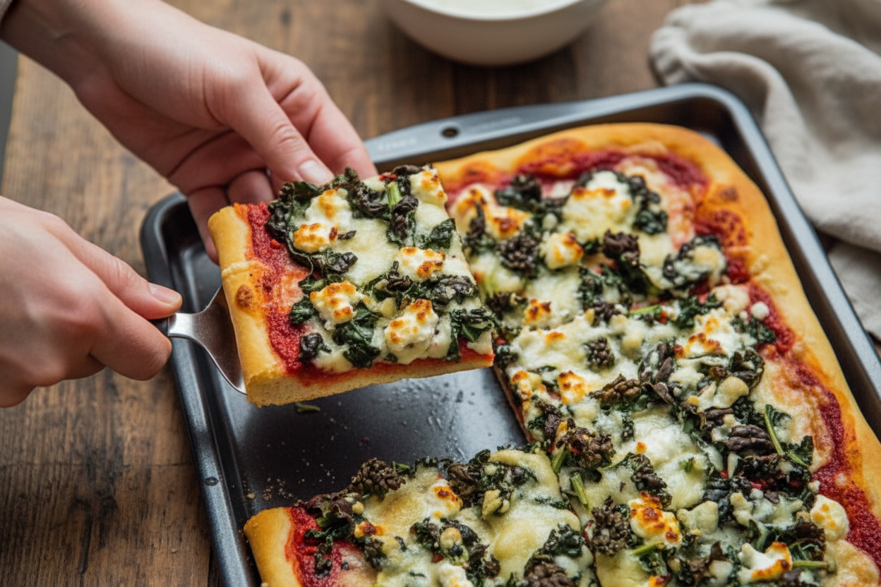 Beet Pesto Pizza with Goat Cheese and Kale