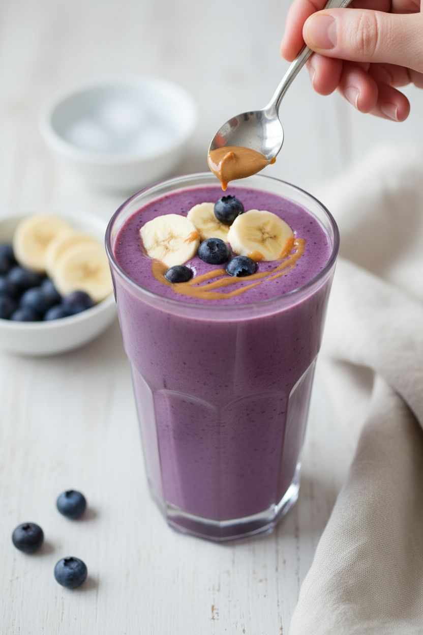 Blueberry Banana PB Smoothie