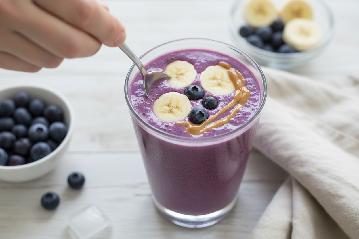 Blueberry Banana PB Smoothie