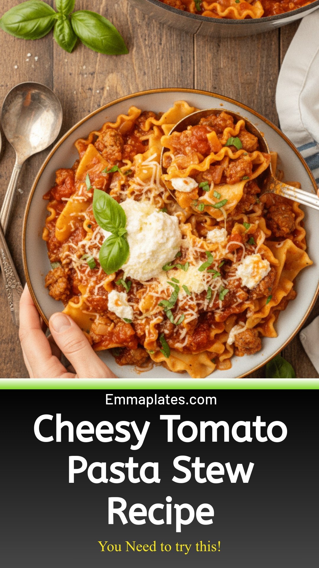 Cheesy Tomato Pasta Stew