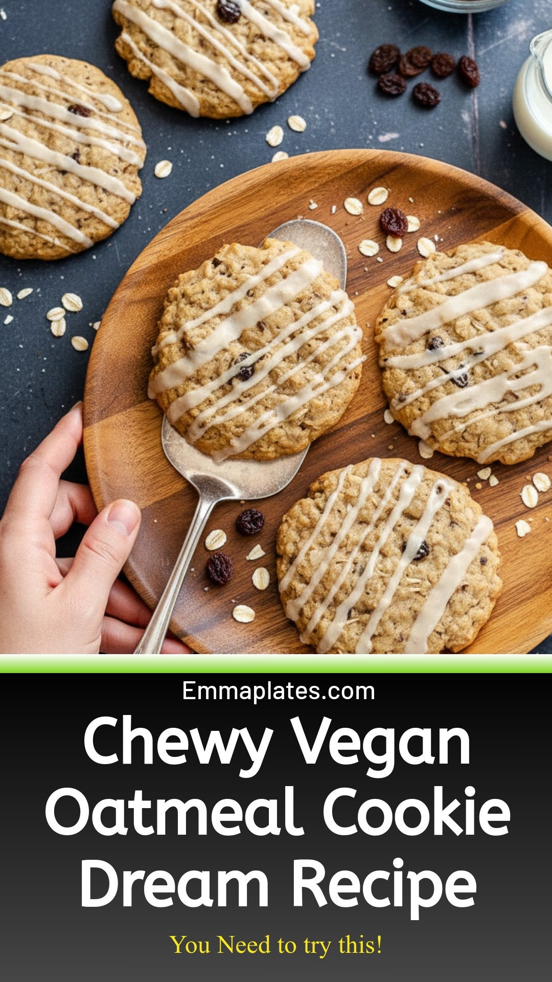 These chewy vegan oatmeal cookies are a dream