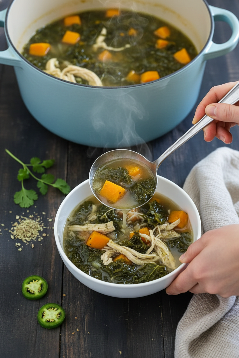 Chicken Sweet Potato and Kale Soup