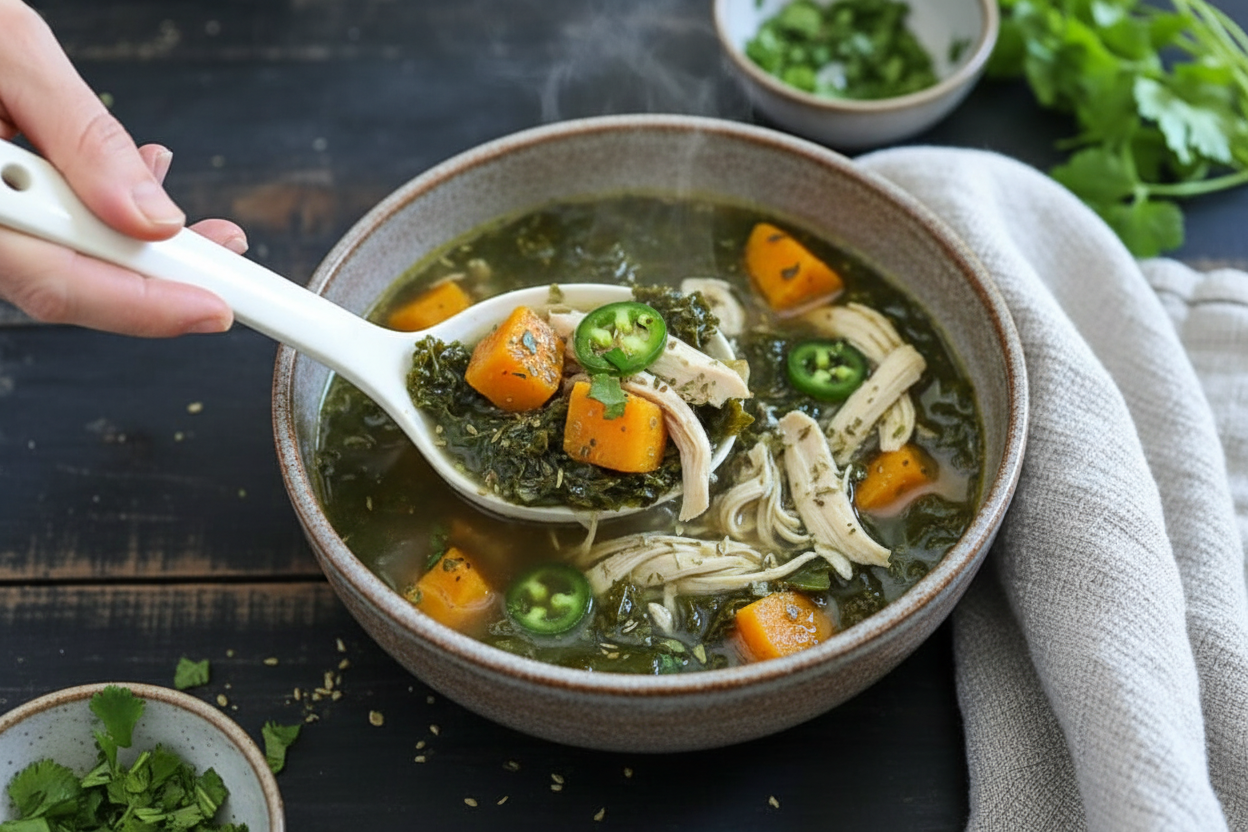 Chicken Sweet Potato and Kale Soup
