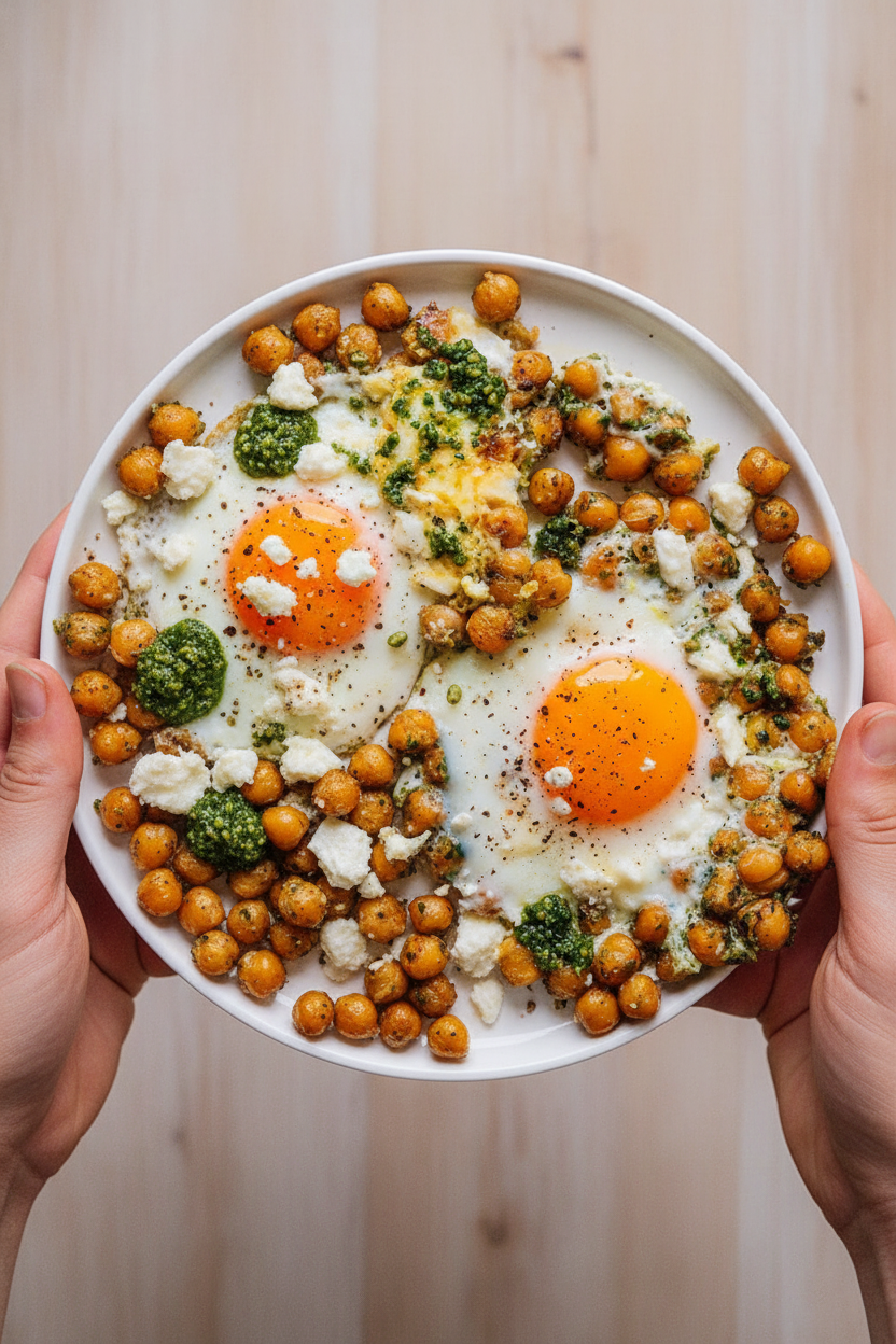 Chickpea Pesto Eggs