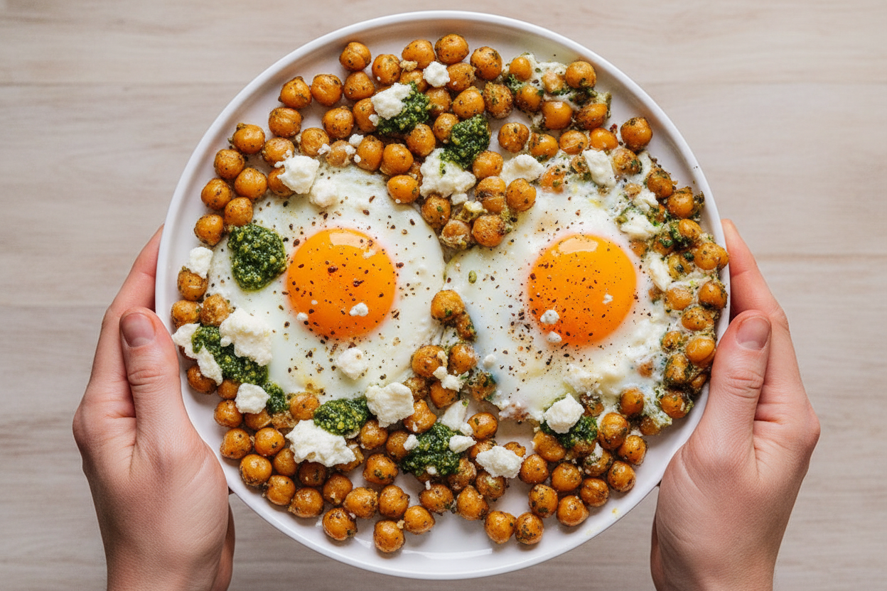 Chickpea Pesto Eggs