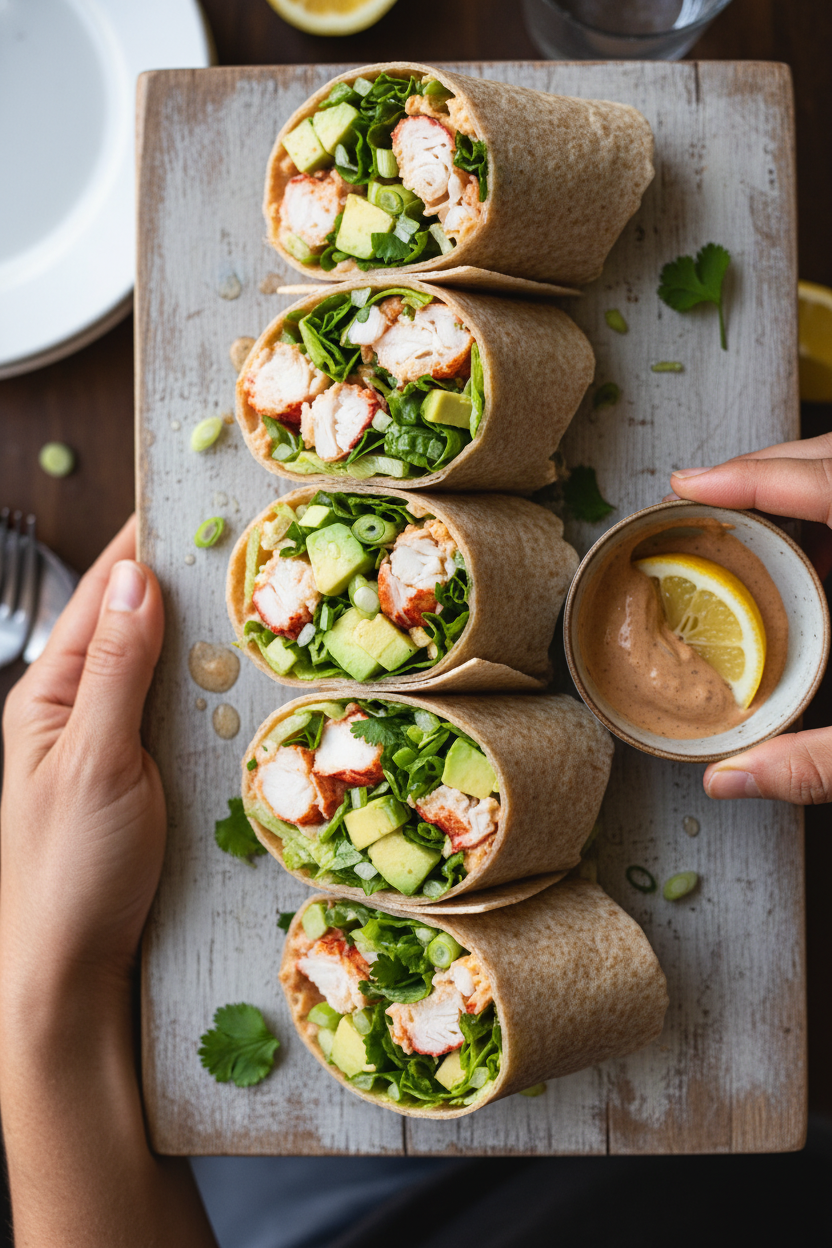 Chipotle Lobster and Avocado Wrap