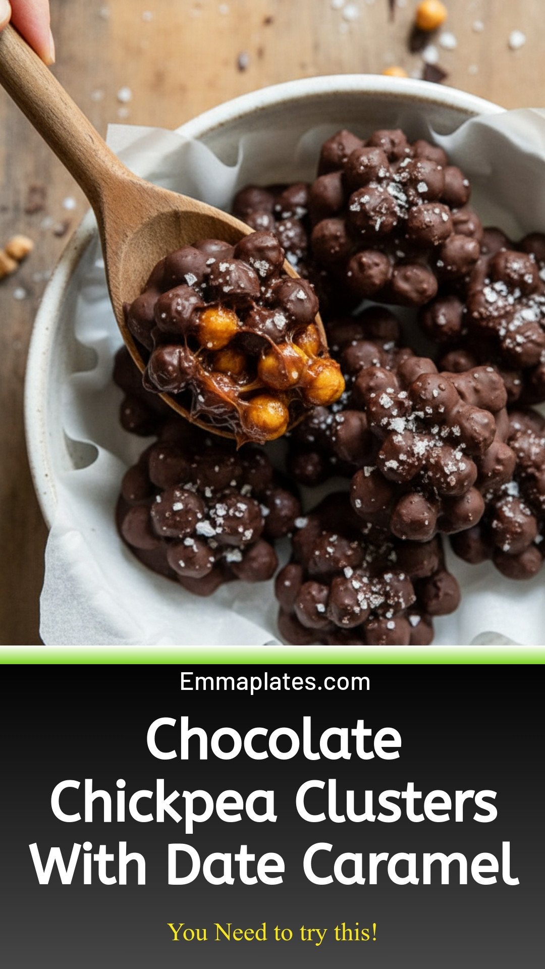 Chocolate Chickpea Clusters With Date Caramel