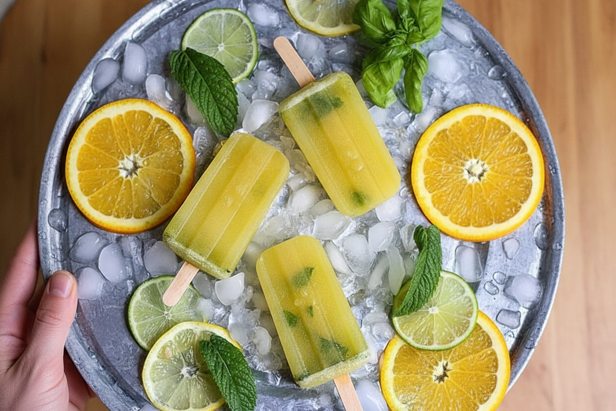 Citrus Basil Mojito Pops