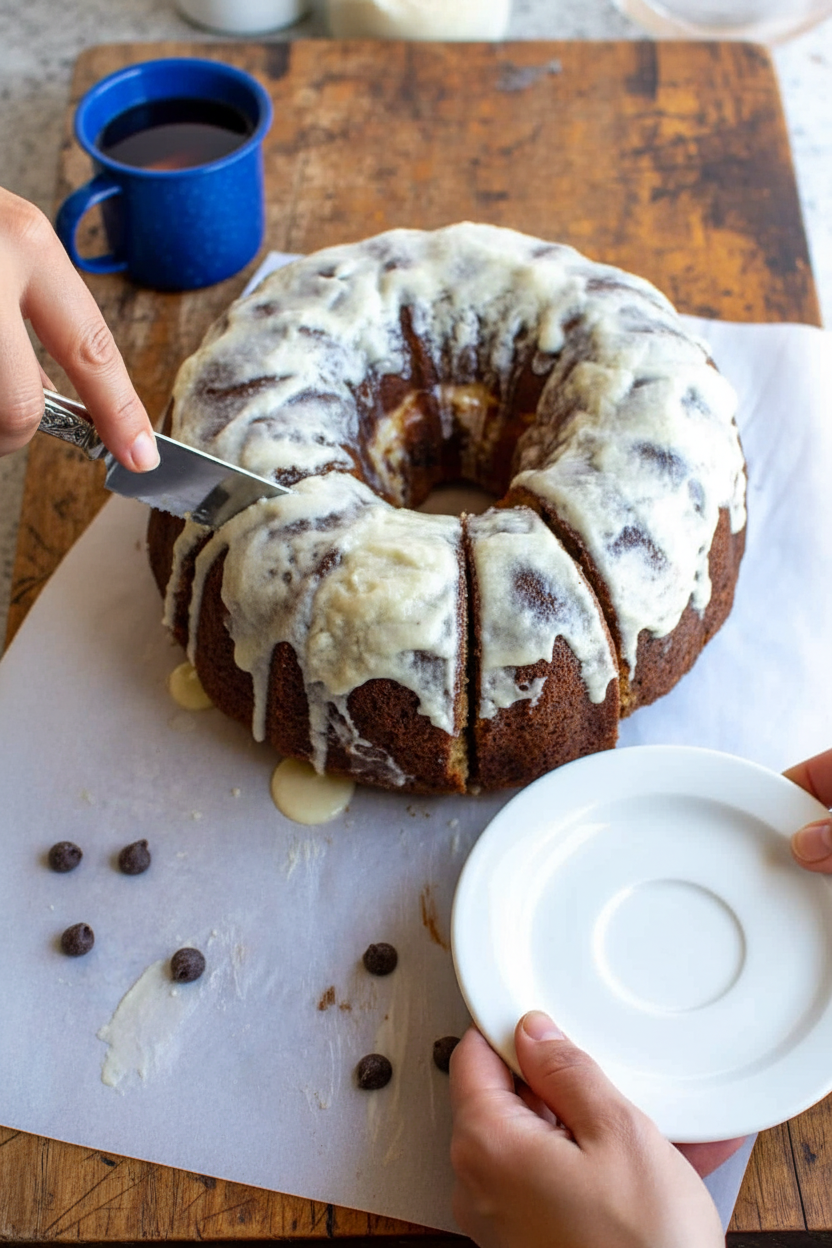 Chocolate Chip Cream Cheese Banana Bundt Cake Recipe