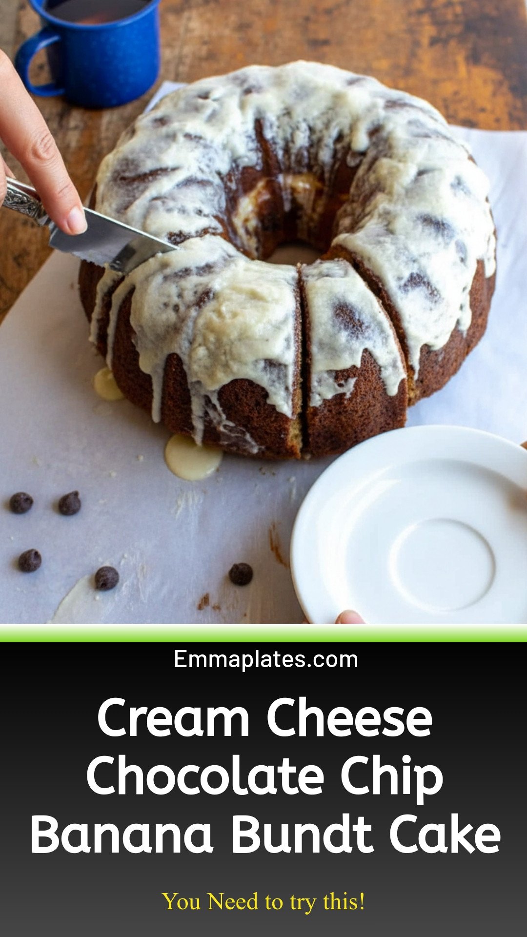 Chocolate Chip Cream Cheese Banana Bundt Cake Recipe