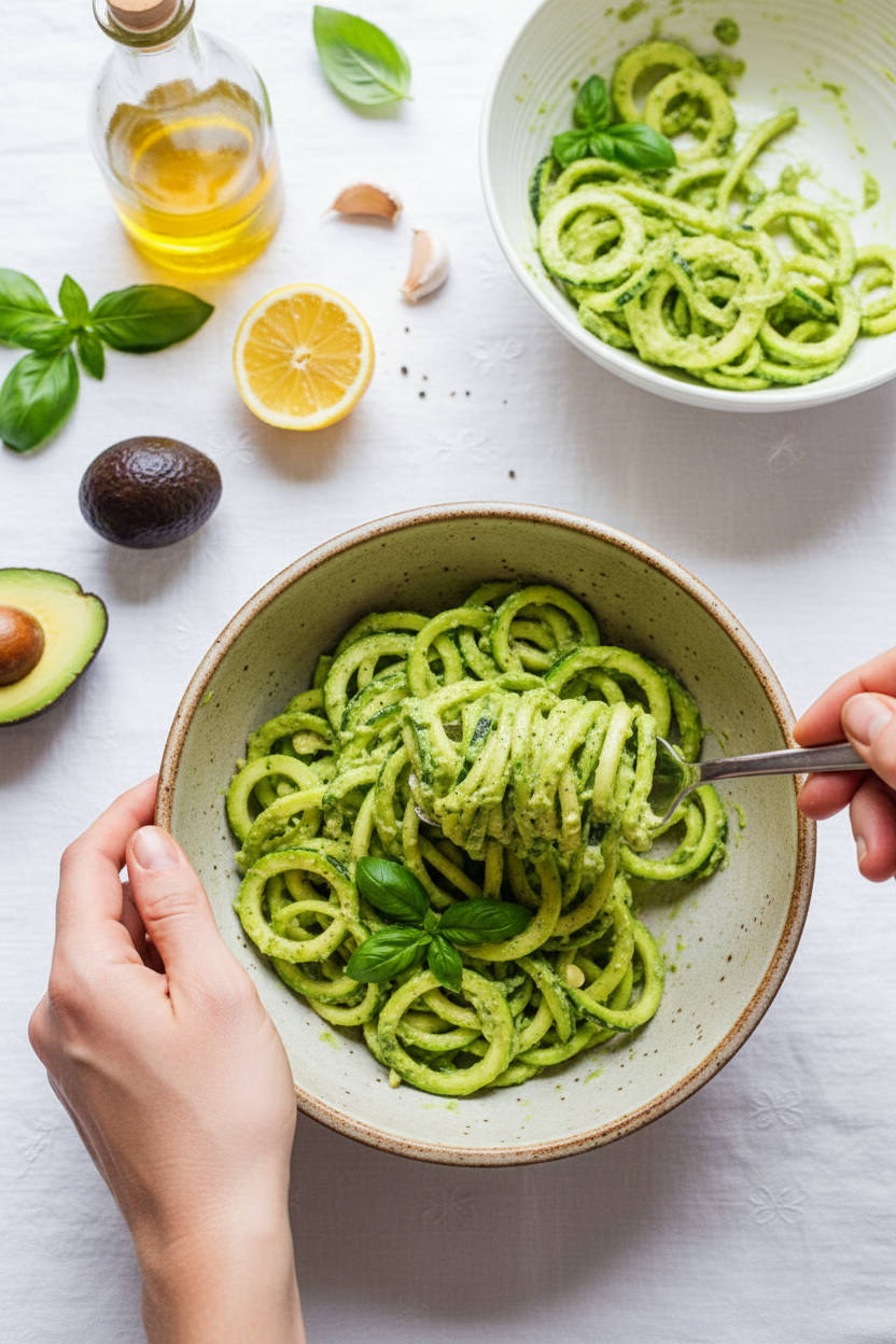 Creamy Avocado Zucchini Pasta