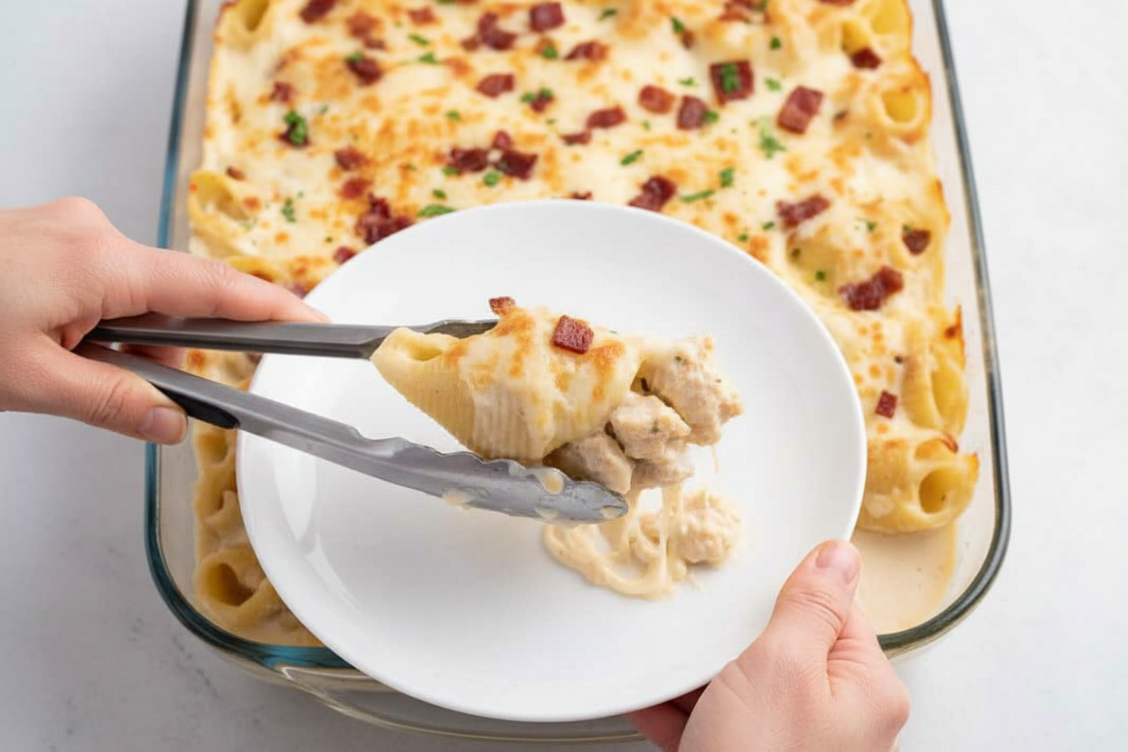 Chicken Alfredo Stuffed Shells