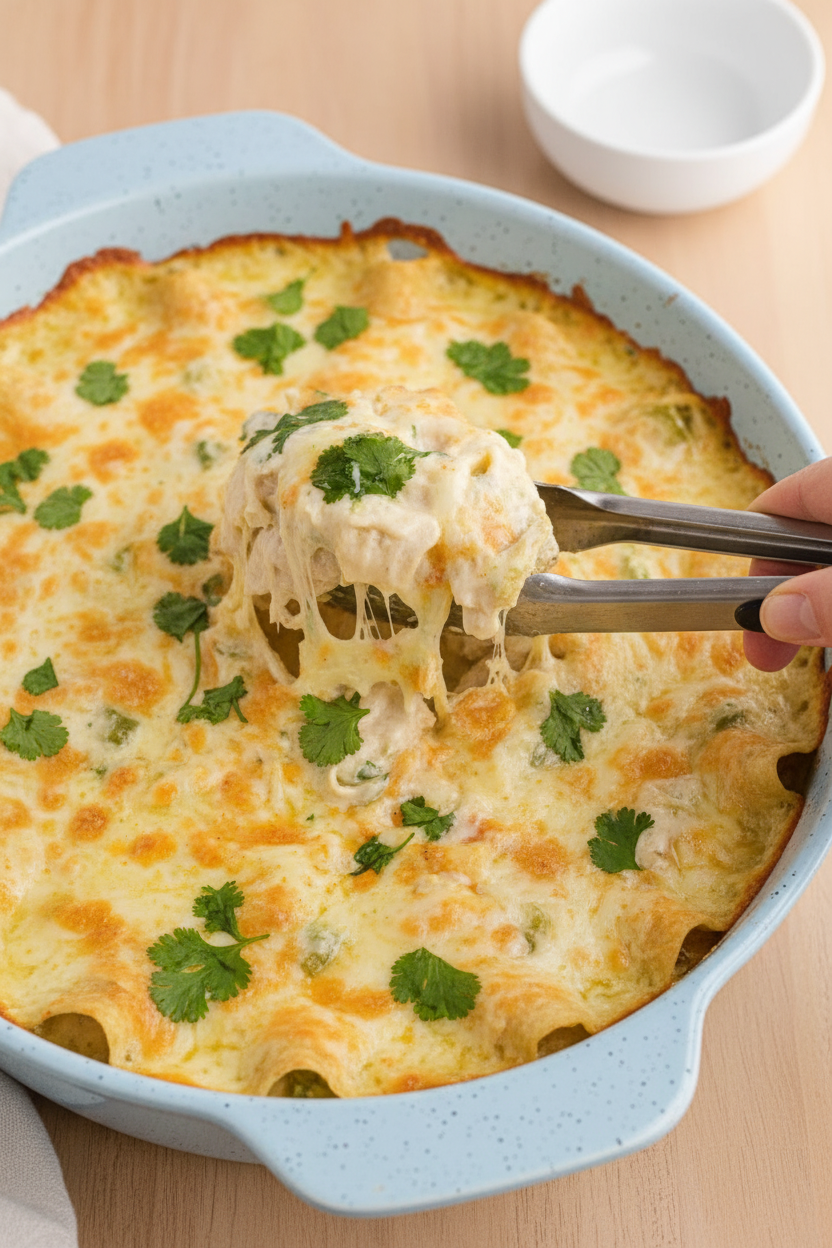 Creamy Chicken Enchilada Bake