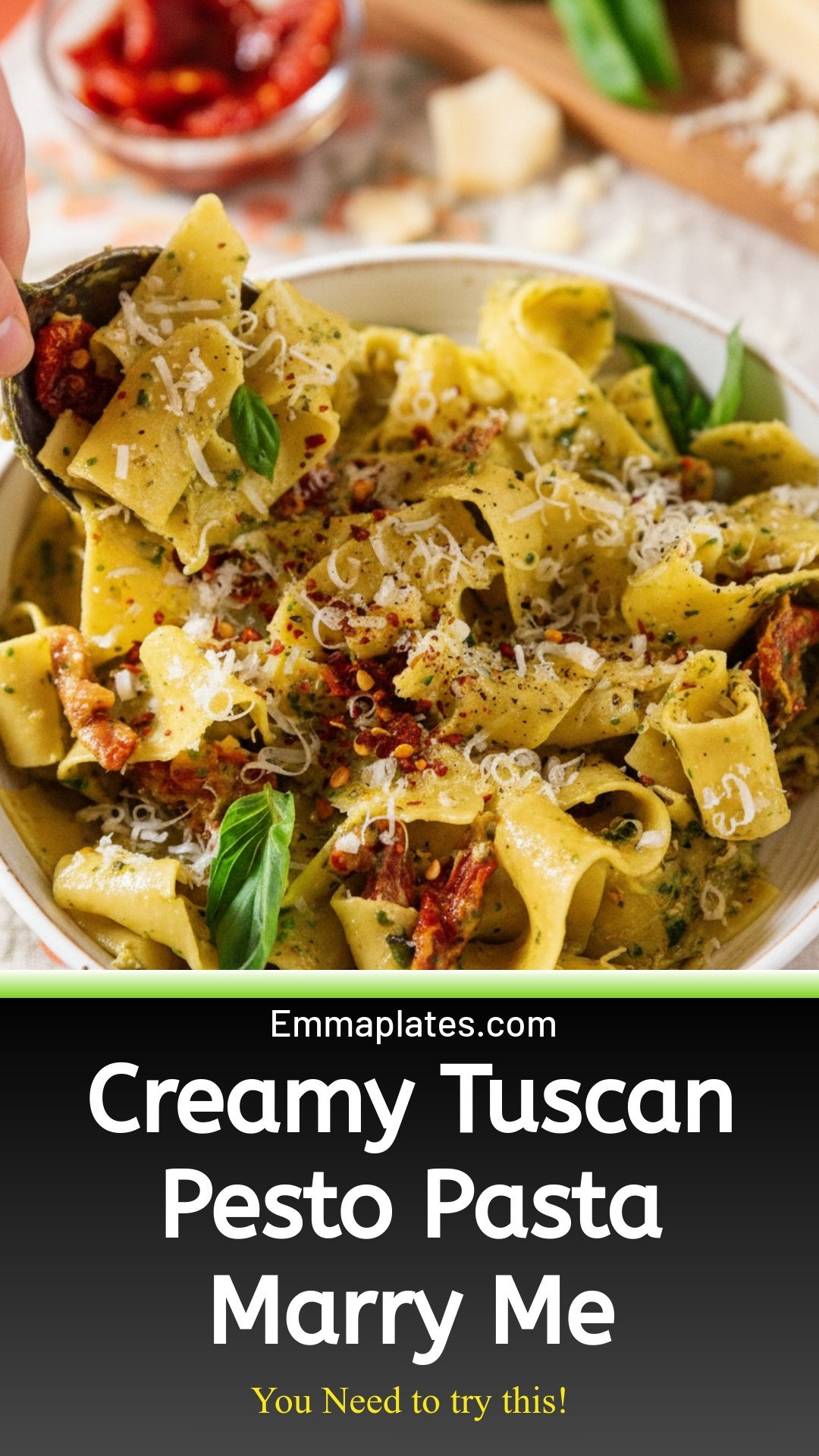 Marry Me Pesto Pasta (In A Creamy Tuscan Sauce)