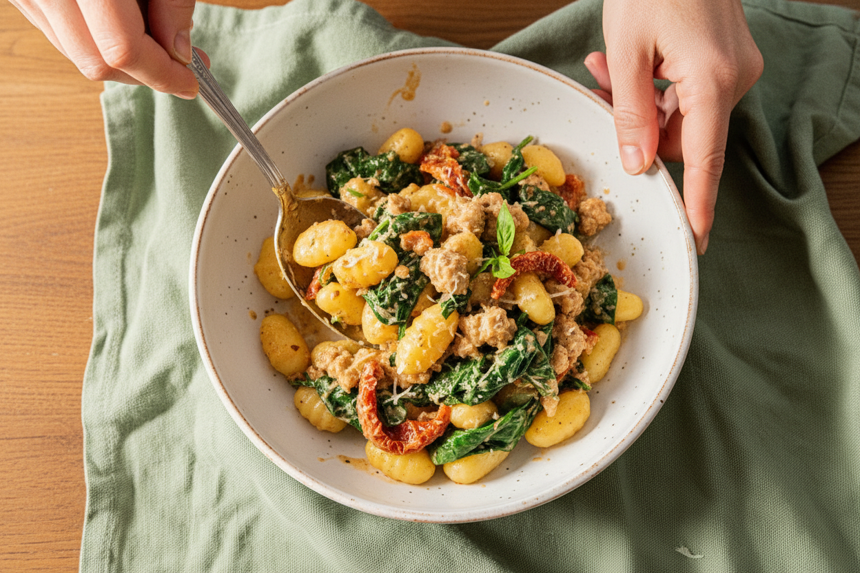 Creamy Tuscan Vegetarian Marry Me Gnocchi
