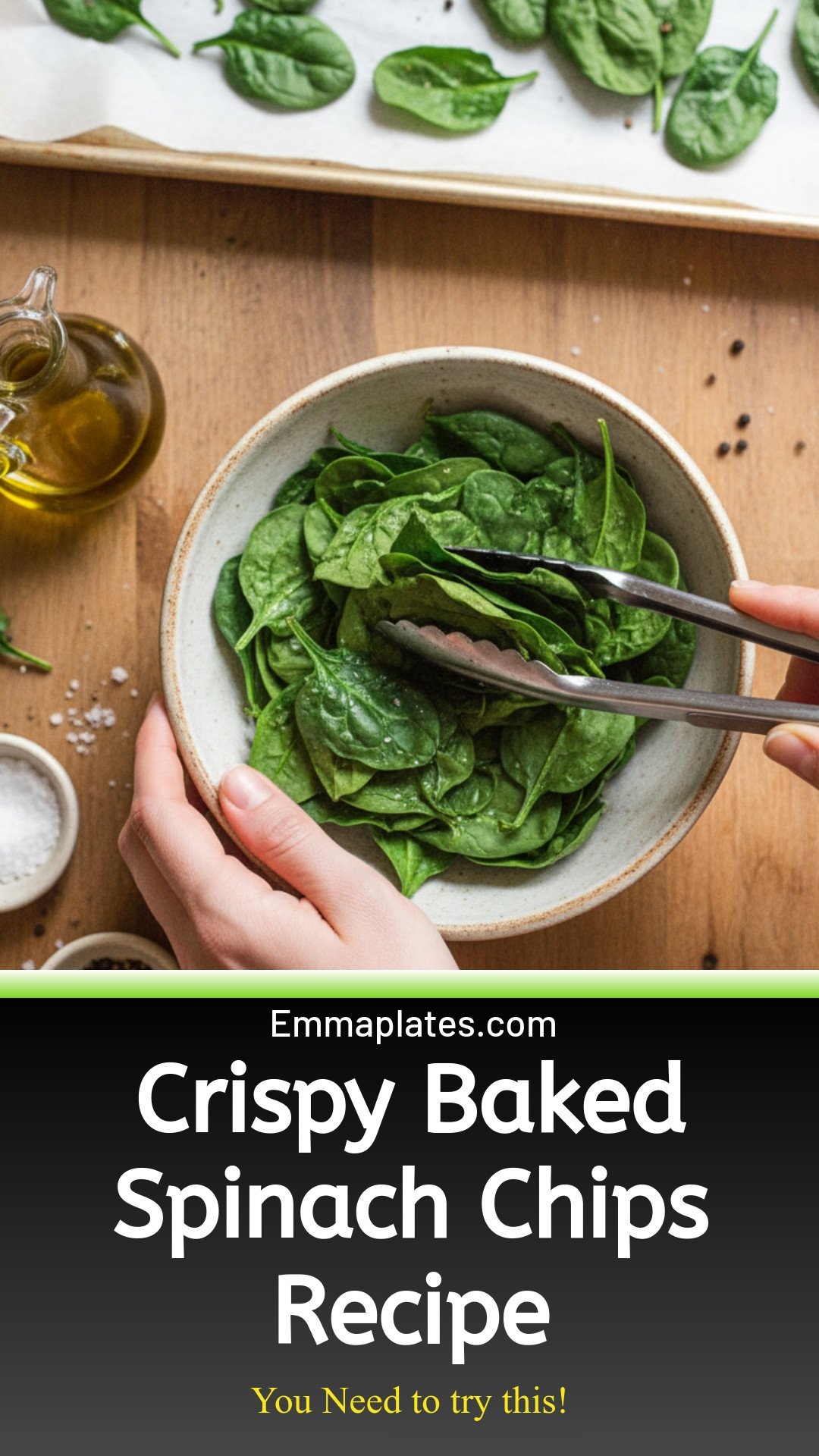 Crispy Baked Spinach Chips (In Your Oven!)