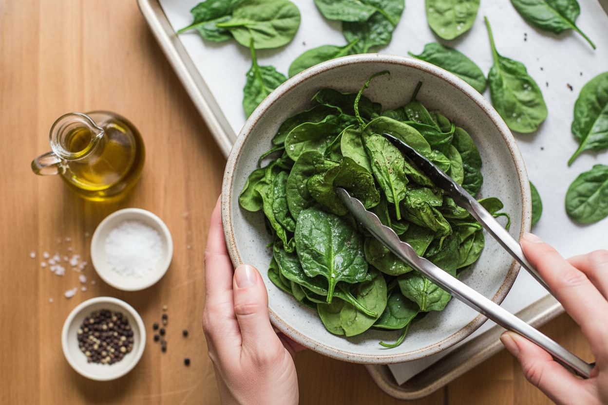Crispy Baked Spinach Chips (In Your Oven!)