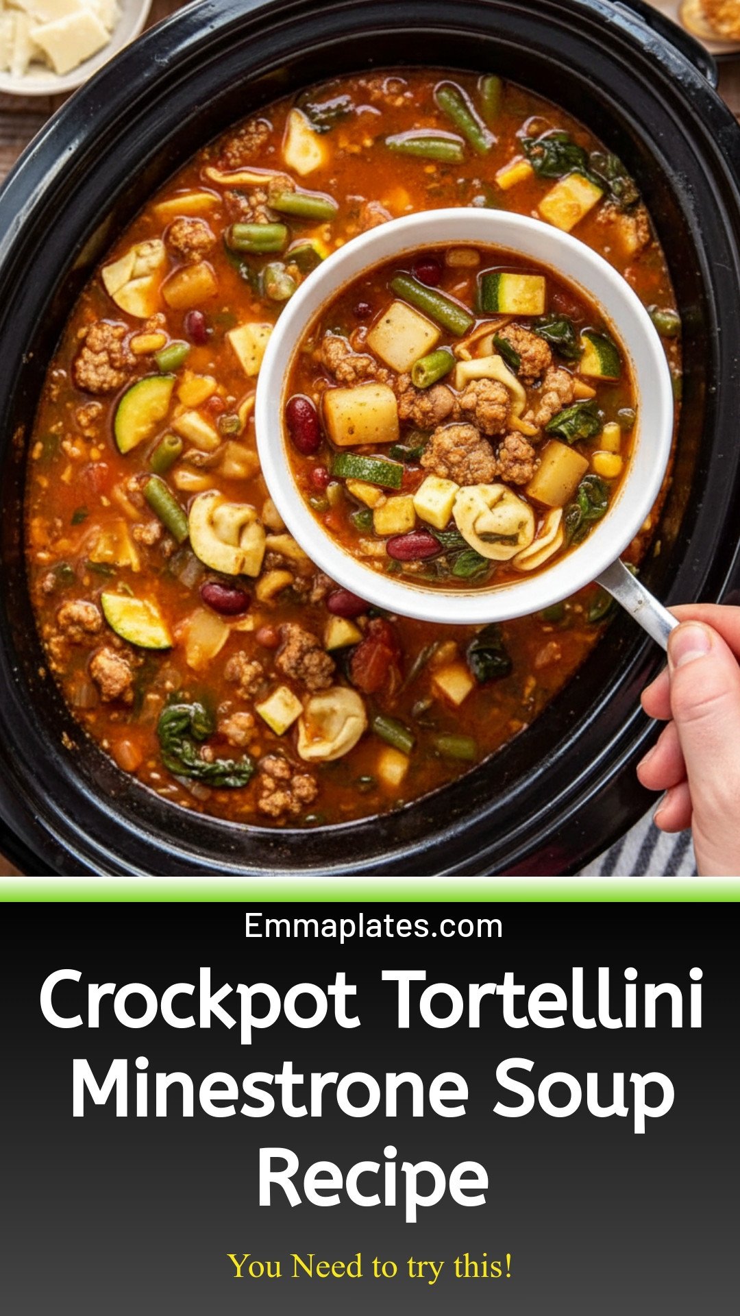 Crockpot Tortellini Minestrone Soup