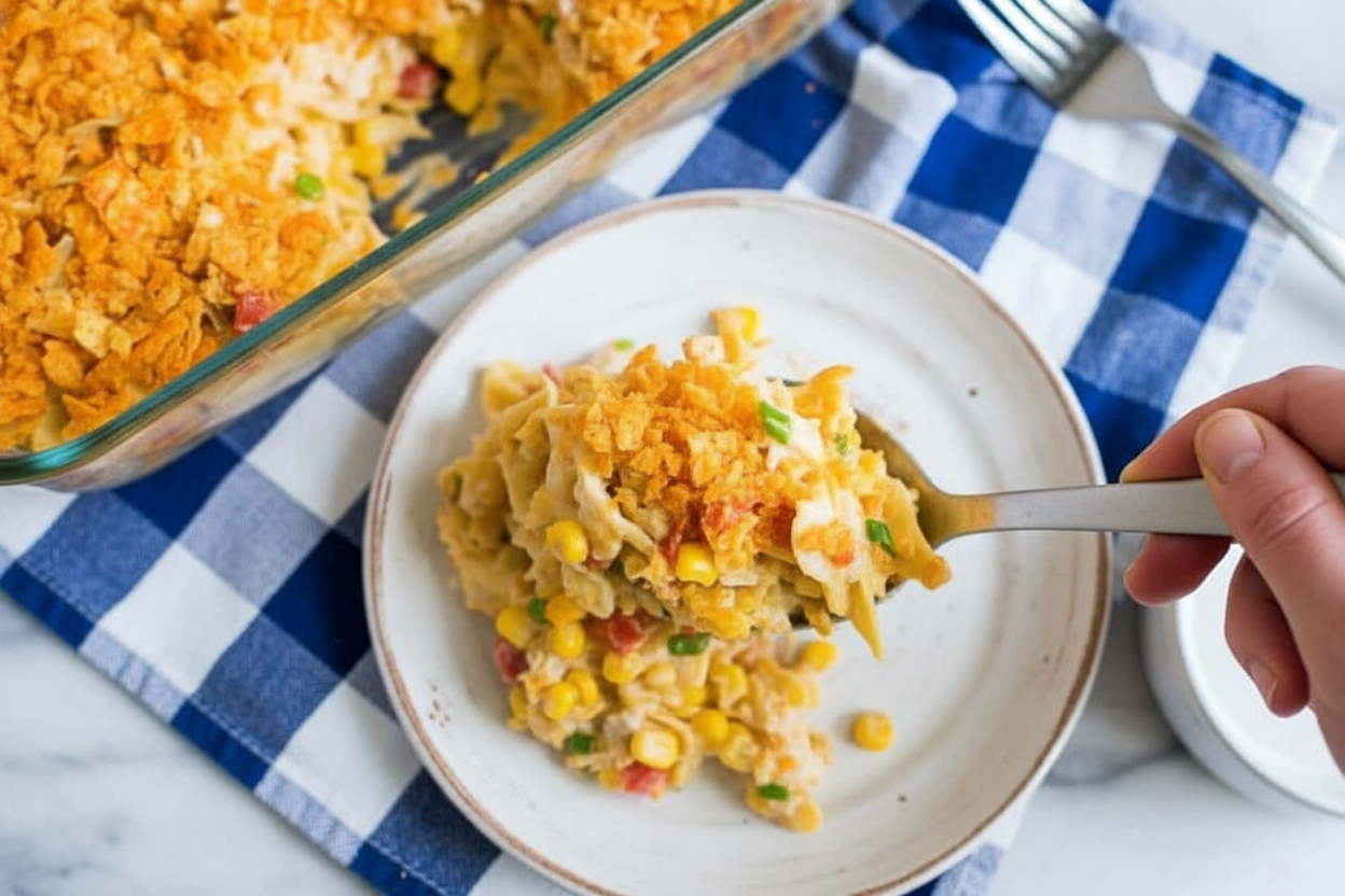 Doritos Cheesy Chicken Pasta Casserole