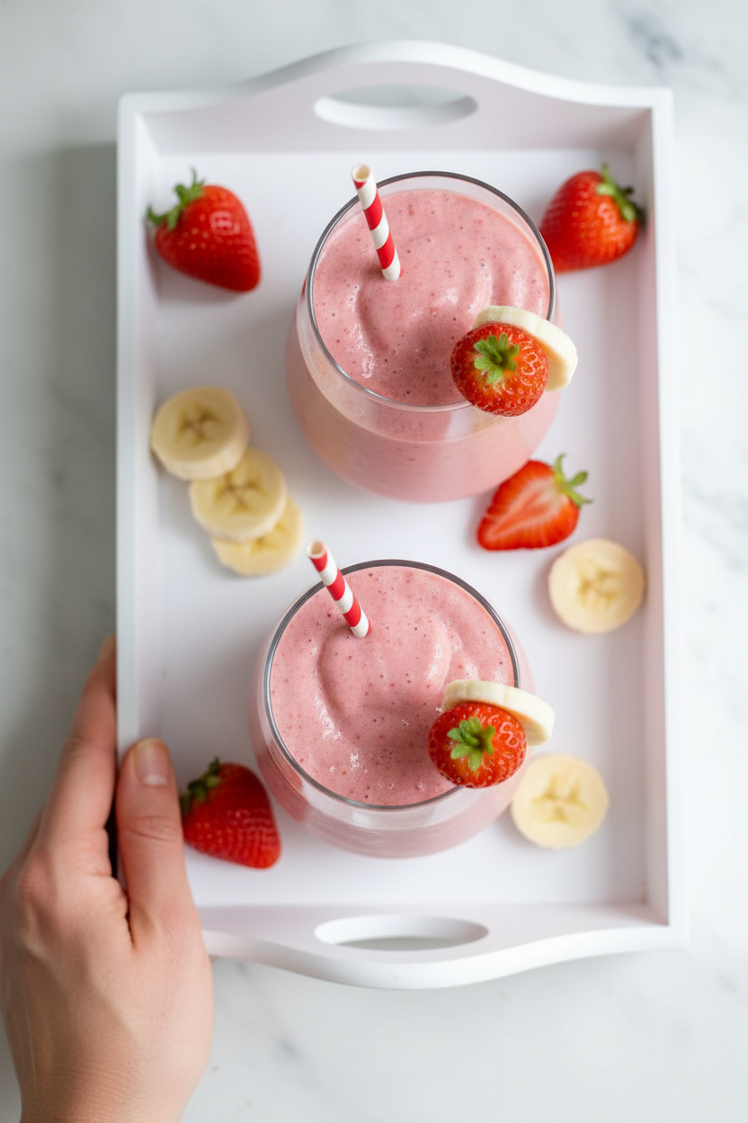 Easy 3-Ingredient Strawberry Banana Smoothie