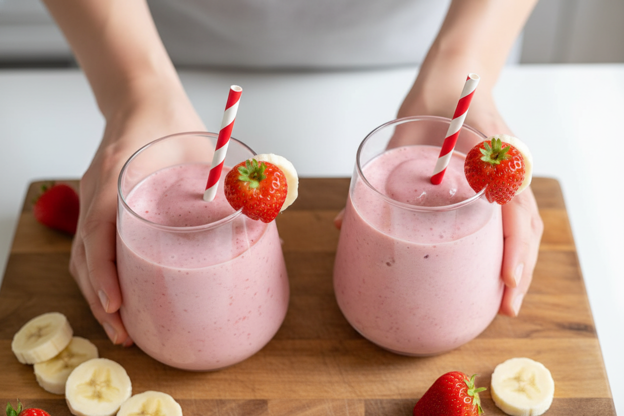 Easy 3-Ingredient Strawberry Banana Smoothie