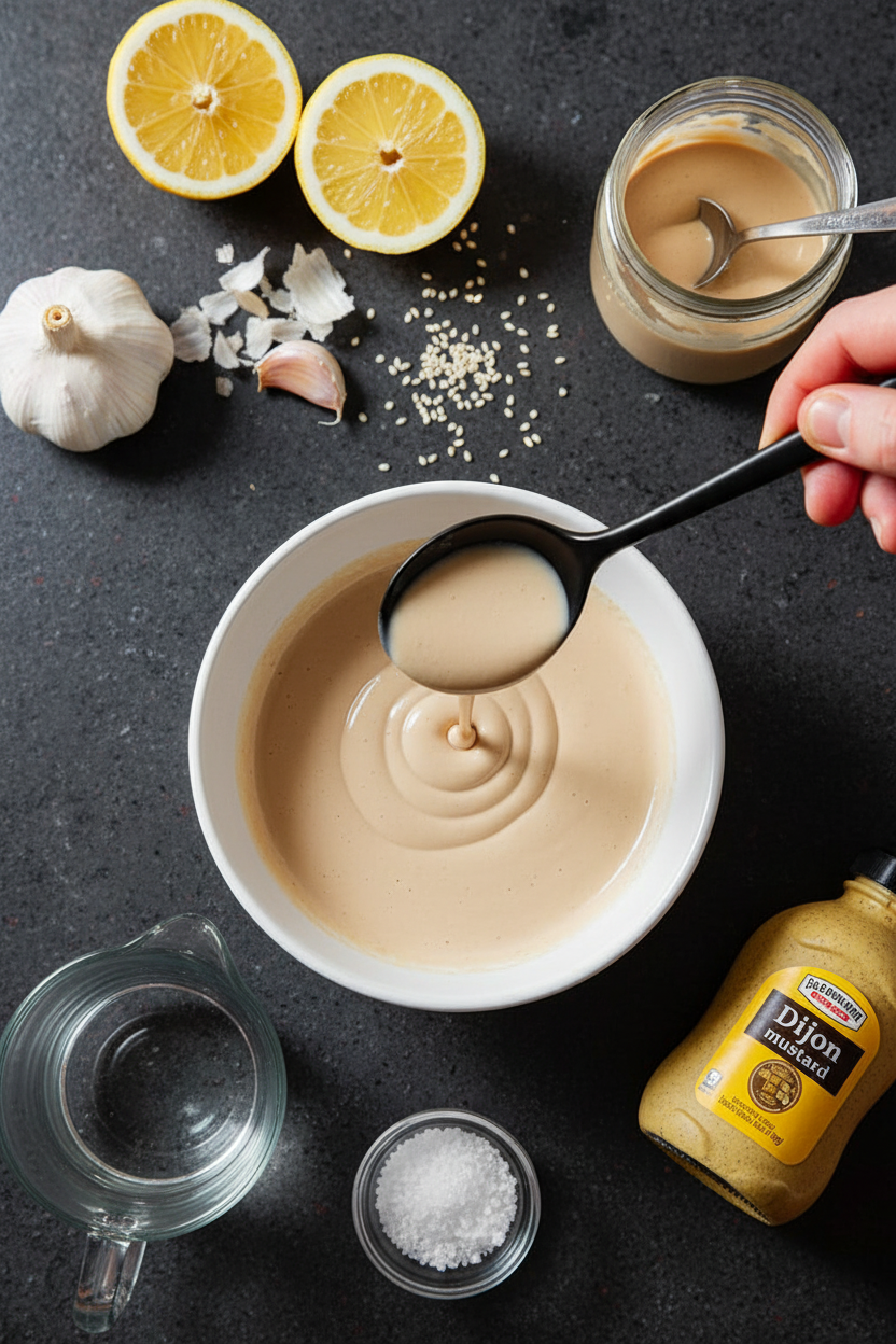 Lemon Tahini Dressing (5 Ingredients)