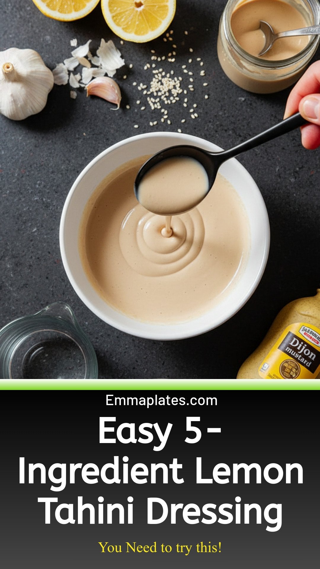 Lemon Tahini Dressing (5 Ingredients)