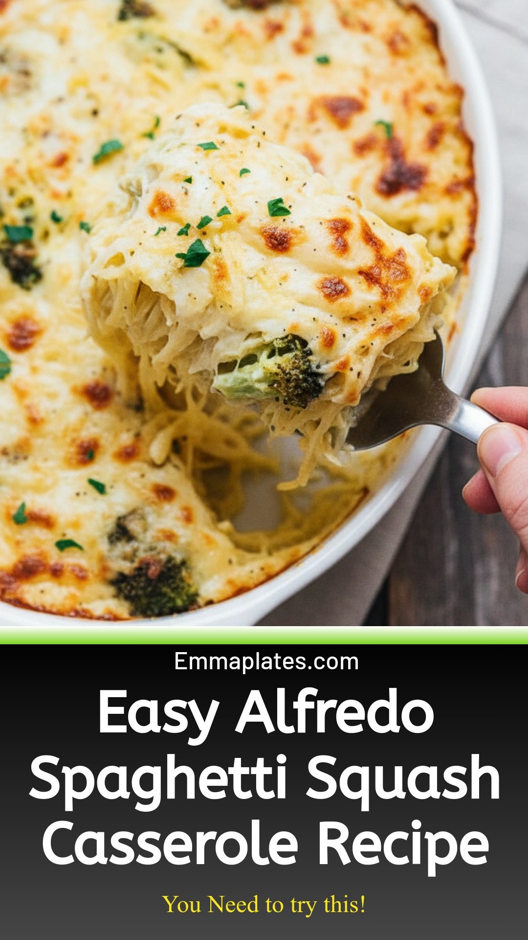 Alfredo Spaghetti Squash Casserole (5 Ingredients!)
