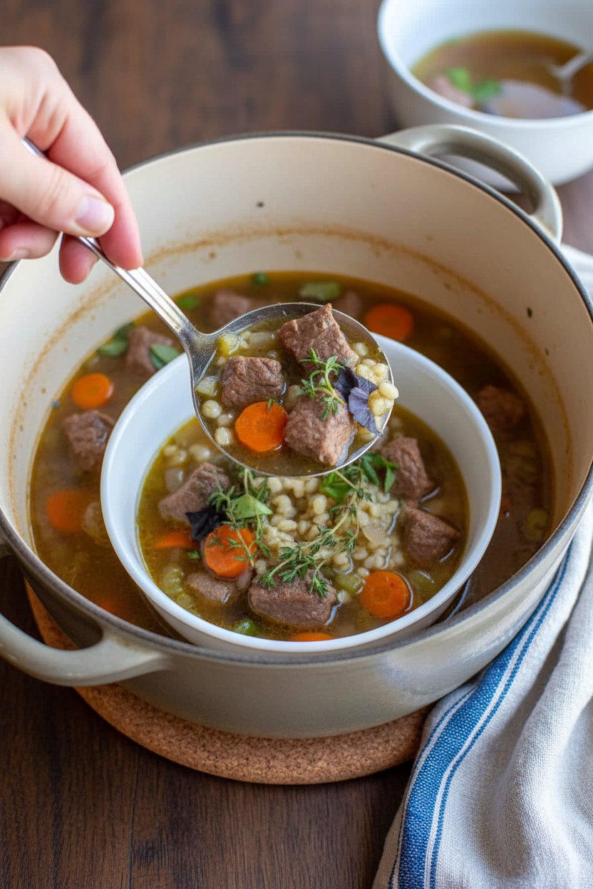 Easy Beef Barley Vegetable Soup Recipe