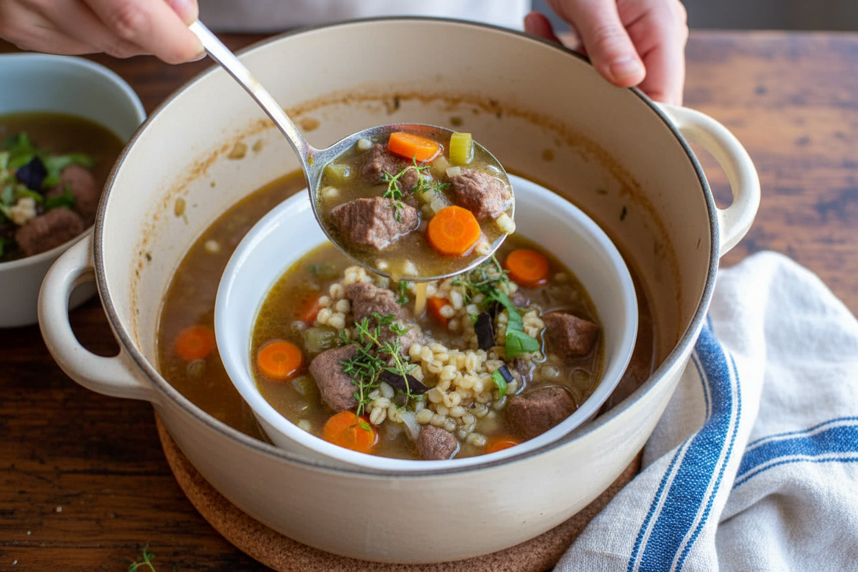 Easy Beef Barley Vegetable Soup Recipe