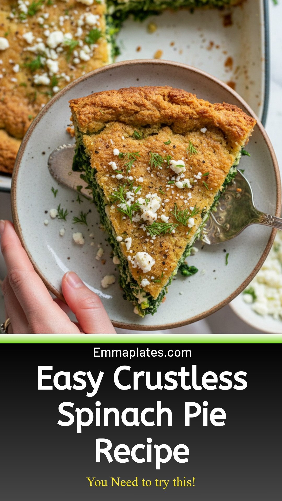 Easy Crustless Spinach Pie