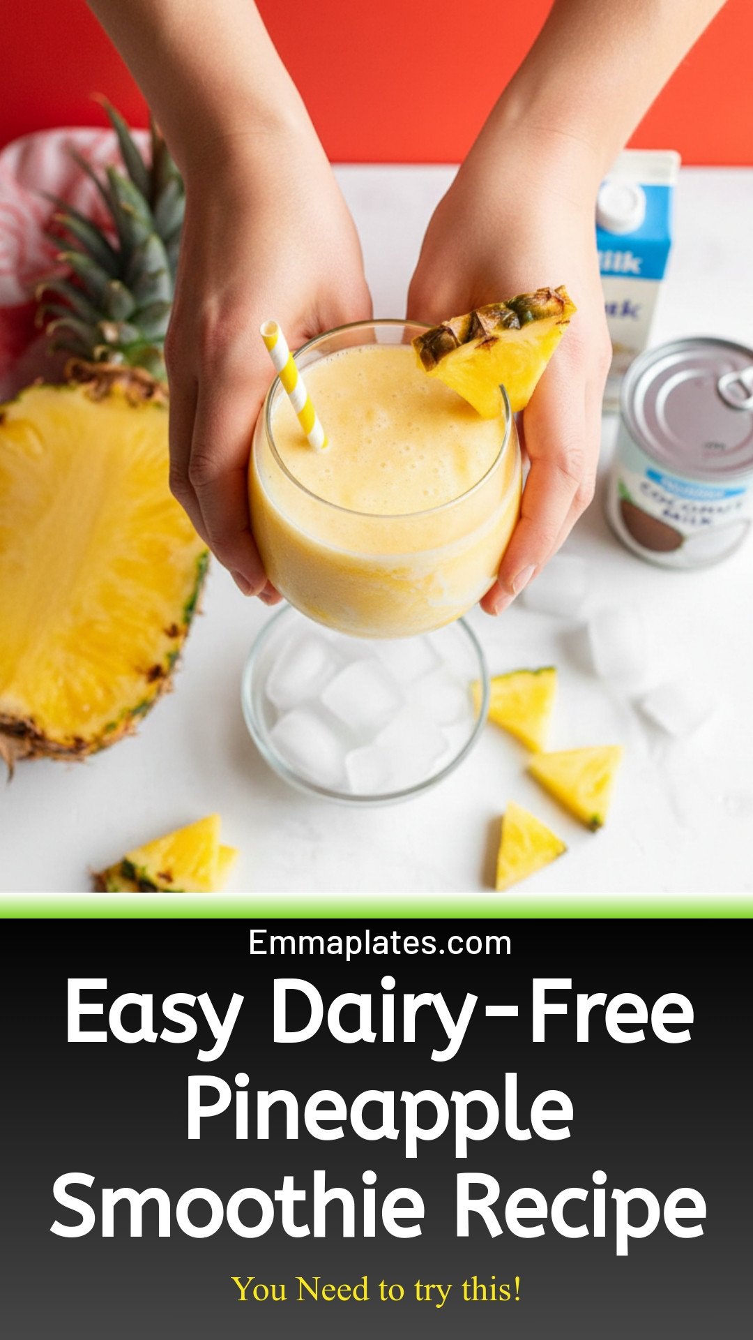 3-Ingredient Pineapple Smoothie (Dairy-Free)