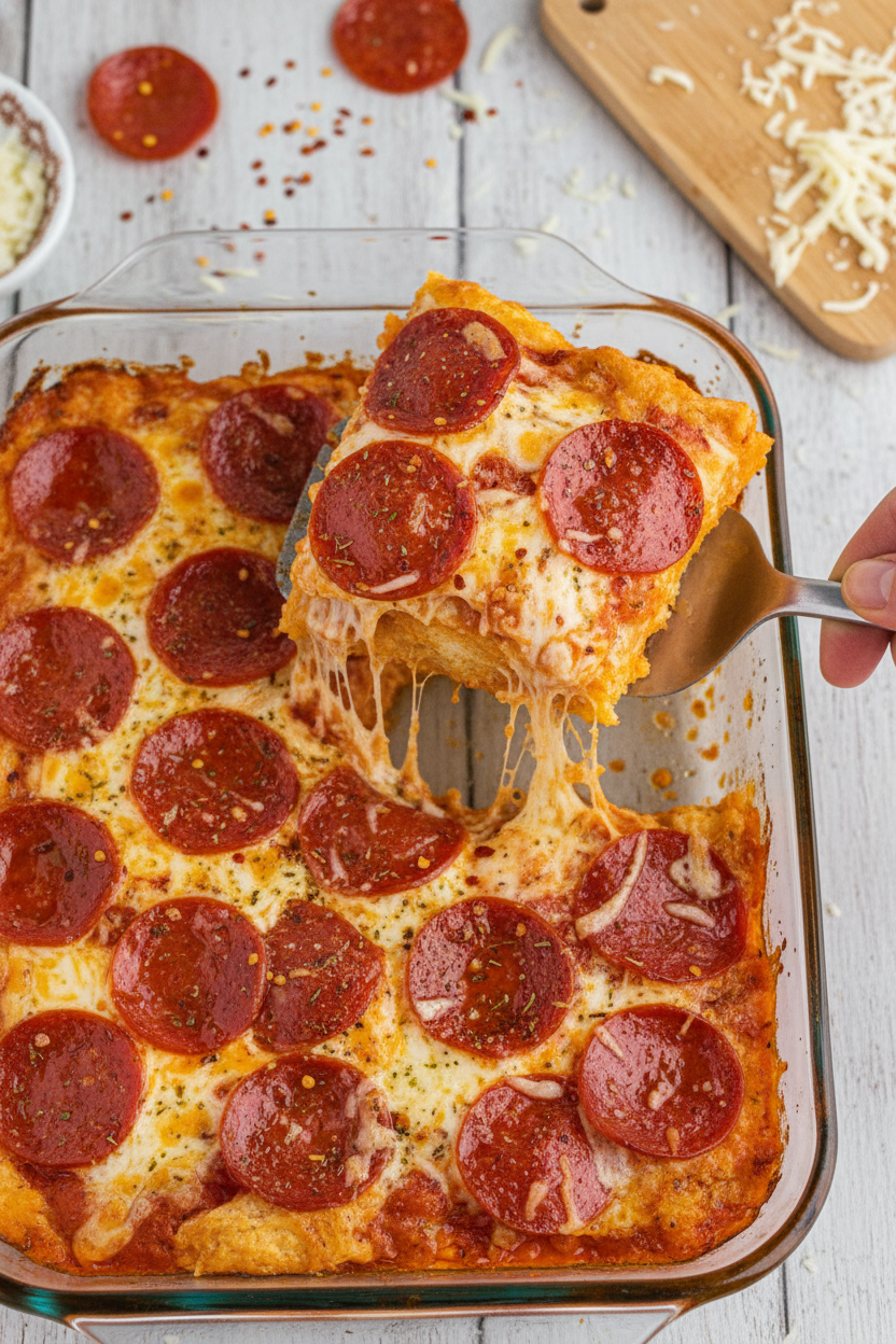 Pizza Casserole with Biscuits