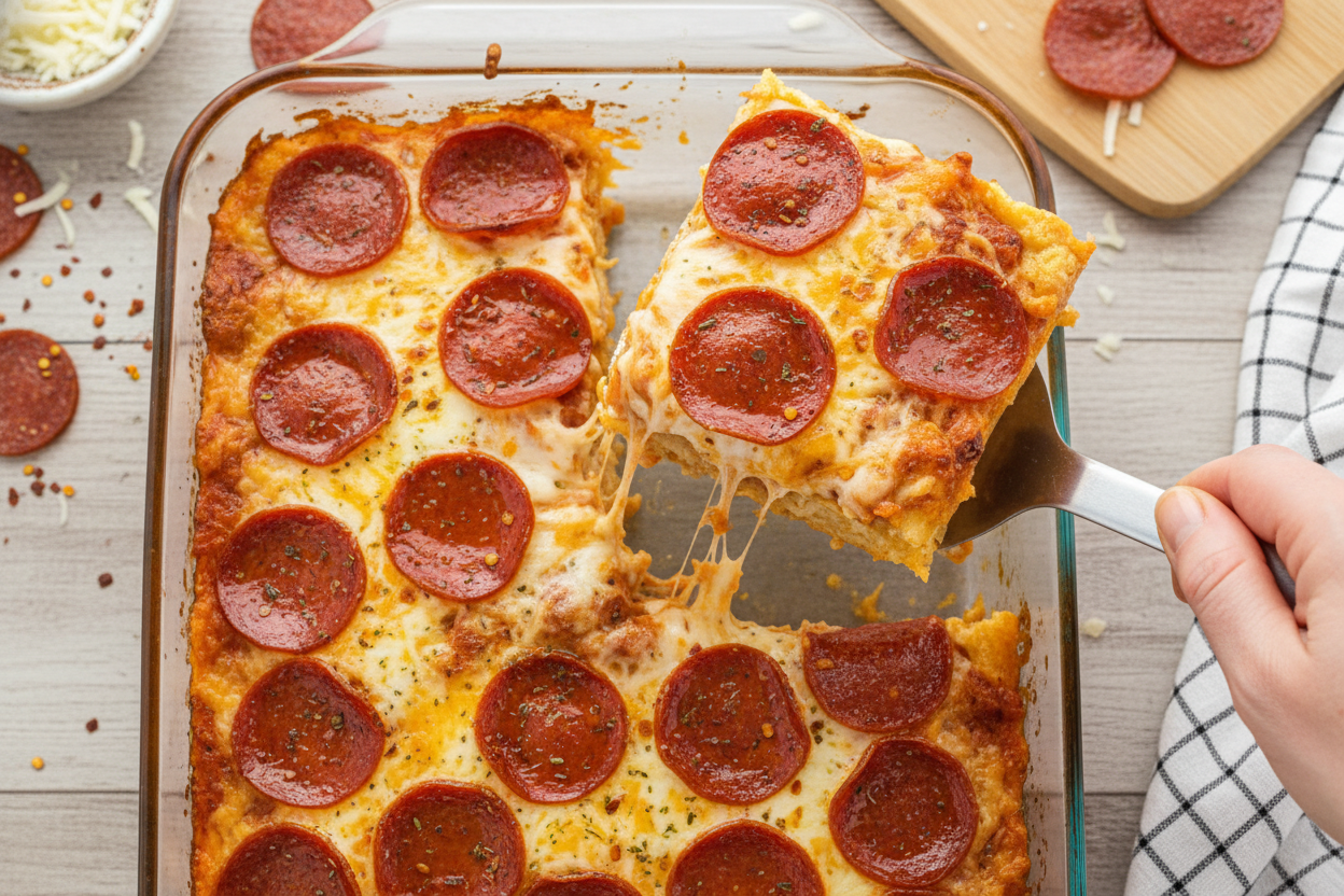 Pizza Casserole with Biscuits