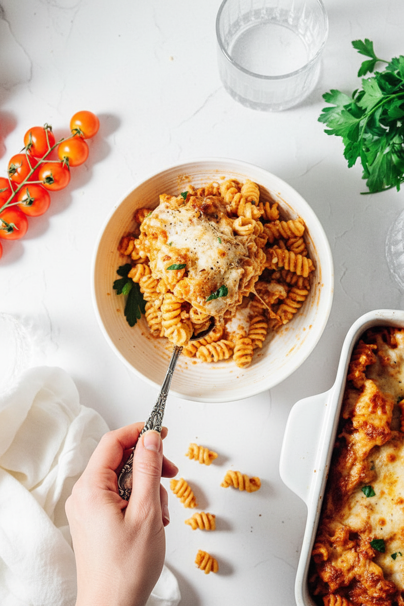 Rotini Pasta Bake Casserole (Easy Recipe!)