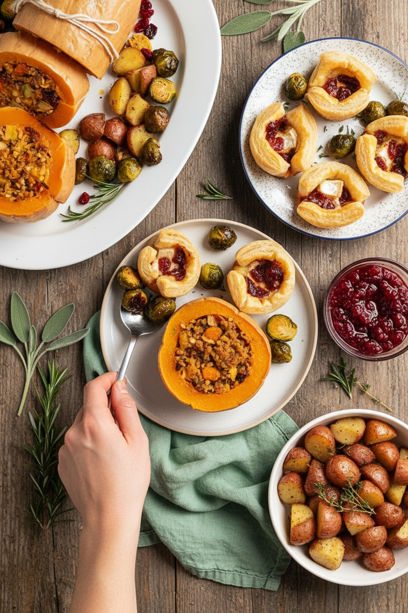Your ENTIRE Vegetarian Thanksgiving Dinner on a Sheet Pan